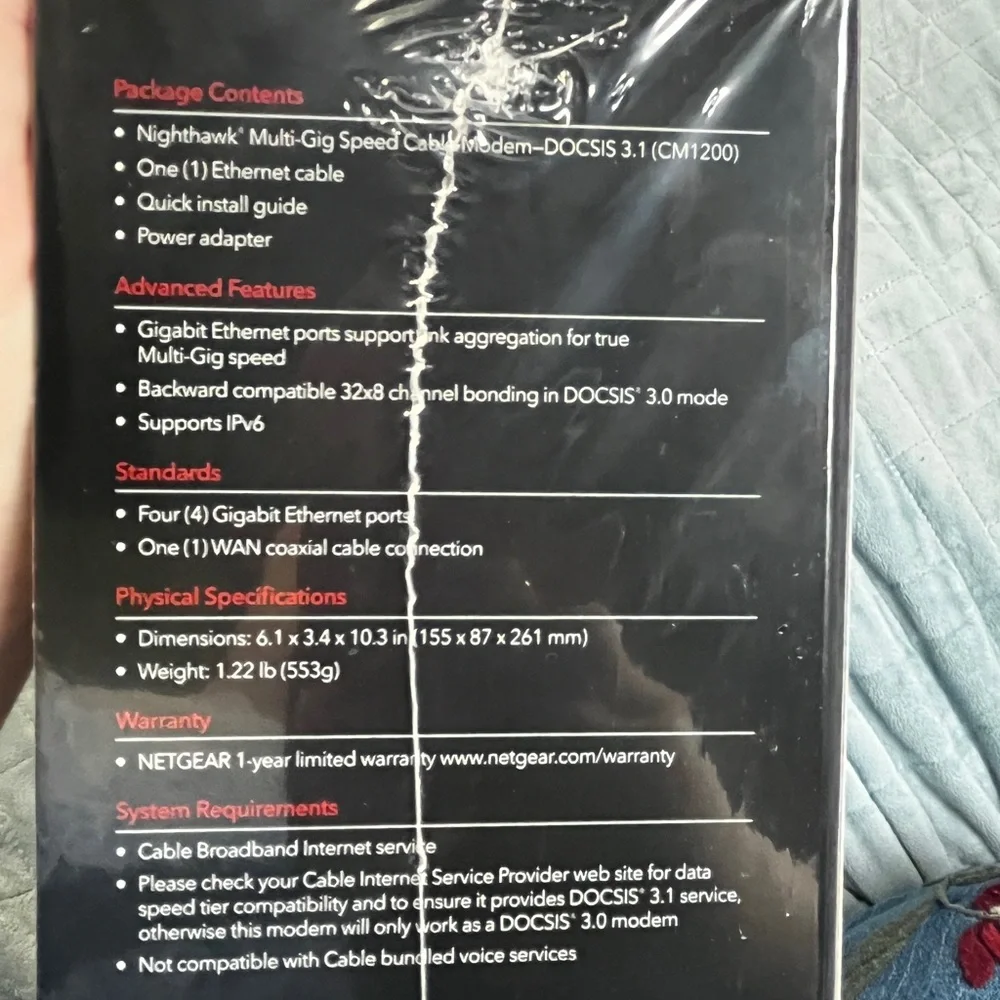 NETGEAR Nighthawk Cable Modem CM1200 - Compatible with All Cable Providers NEW - Picture 7 of 9